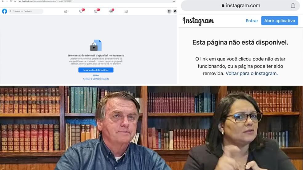Live de Bolsonaro é tirado do ar