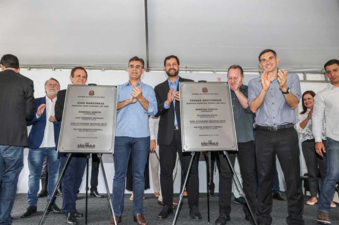 Luiz Fernando Machado e Rodrigo Garcia entregaram oficialmente a obra na rodovia João Cereser. Foto: Prefeitura de Jundiaí Luiz Fernando Machado e Rodrigo Garcia entregaram oficialmente a obra na rodovia João Cereser. Foto: Prefeitura de Jundiaí