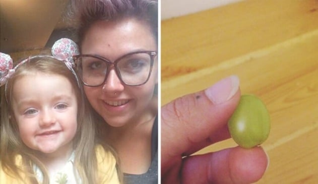 Mãe faz alerta após filha quase morrer engasgada com uva