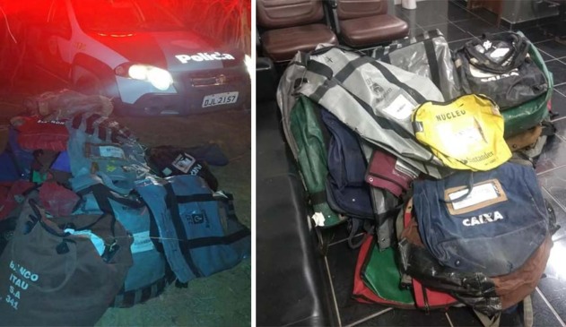 Malotes de bancos são encontrados dentro de canavial em Jarinu