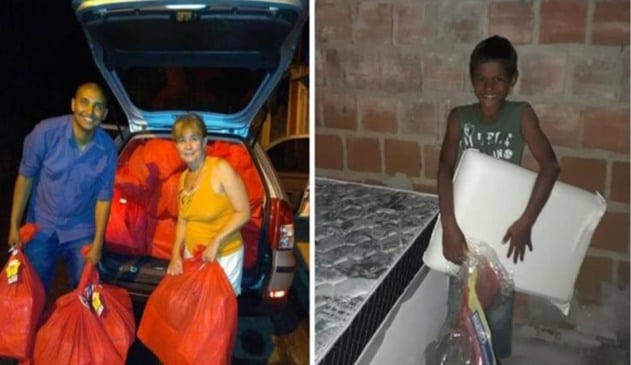 Rosemeire fazendo entregas à instituições