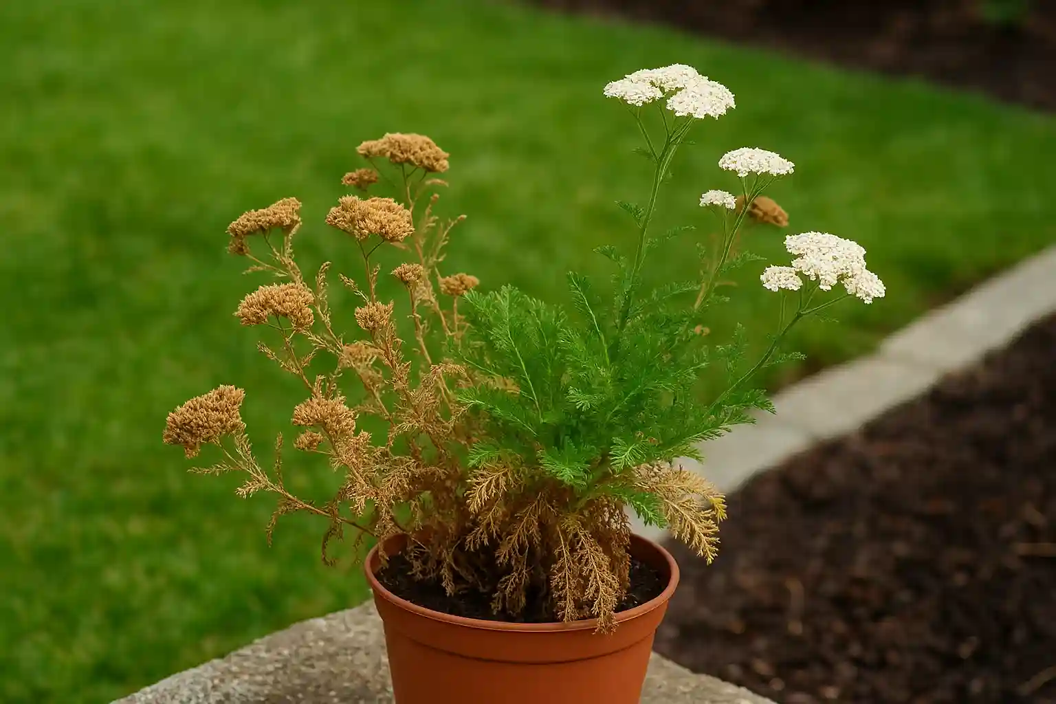 Mil-folhas com aparência seca mesmo com rega Veja o que fazer