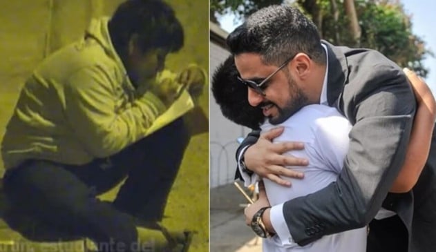 Garoto estudava com luz de poste