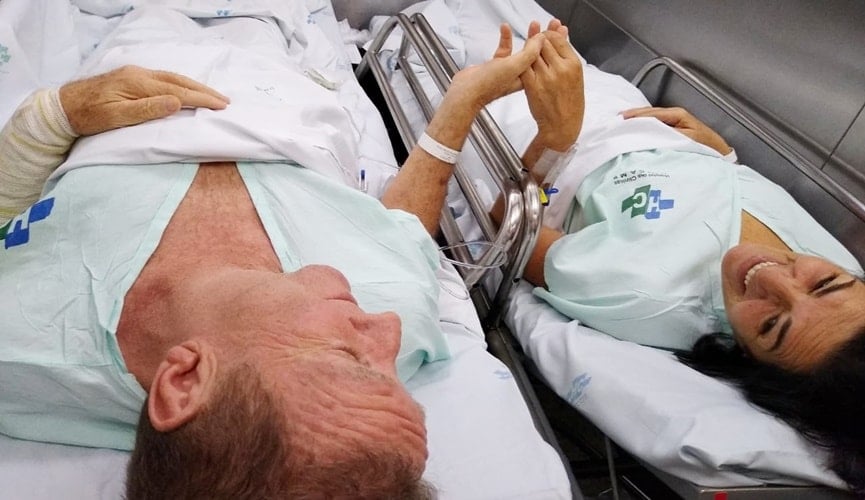 Casal esperando a cirurgia de transplante de rim