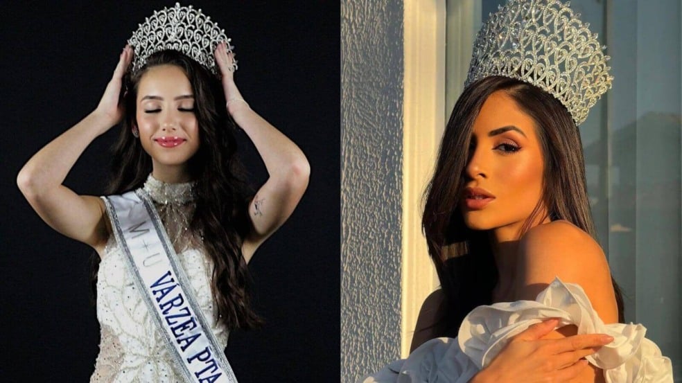 Inaê (à direita) representa Jundiaí e Isabelle (à esquerda), Várzea Paulista, na competição Miss Universe SP