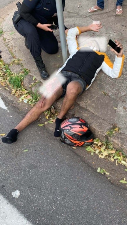 Motociclista fica ferido em acidente em Jundiaí