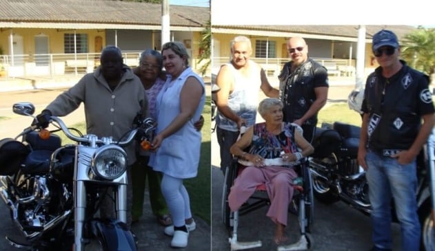 Motoclube leva doações e alegria aos idosos da Cidade Vicentina