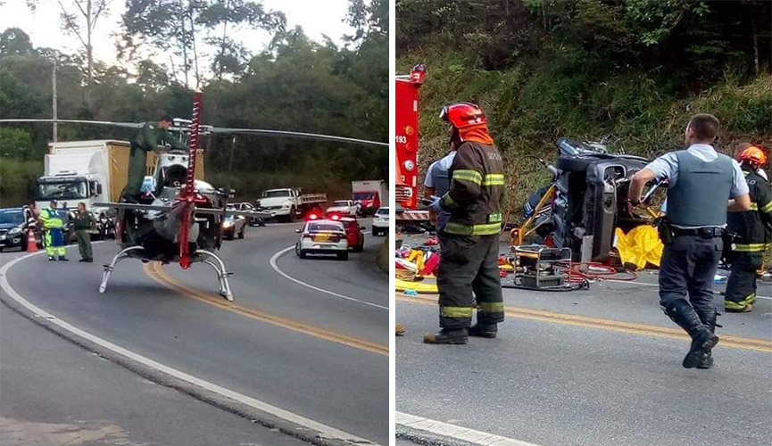 acidente entre carro e carreta na Estrada Velha