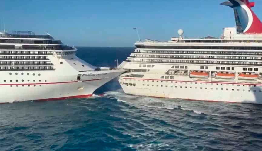 navios transatlânticos colidindo