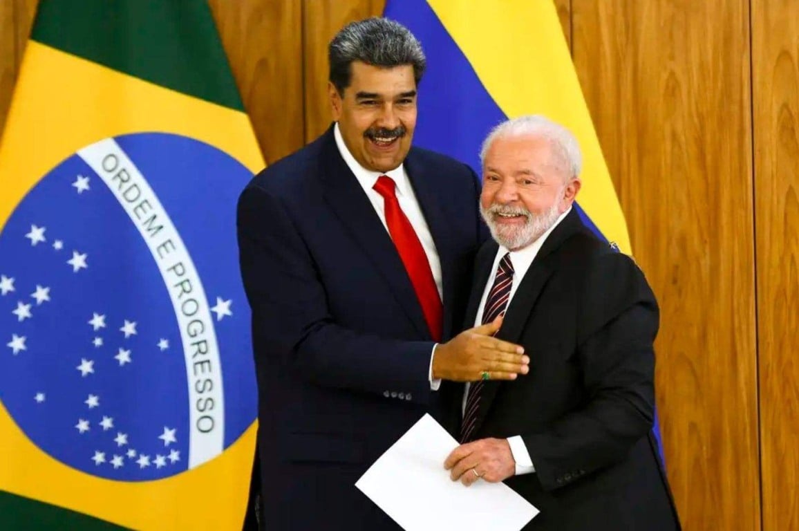 Nicolás Maduro, presidente da Venezuela, e o presidente do Brasil, Lula