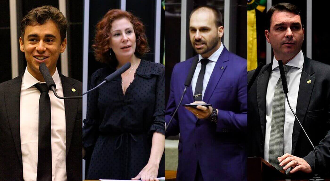Nikolas, Carla Zambelli, Eduardo e Flávio Bolsonaro