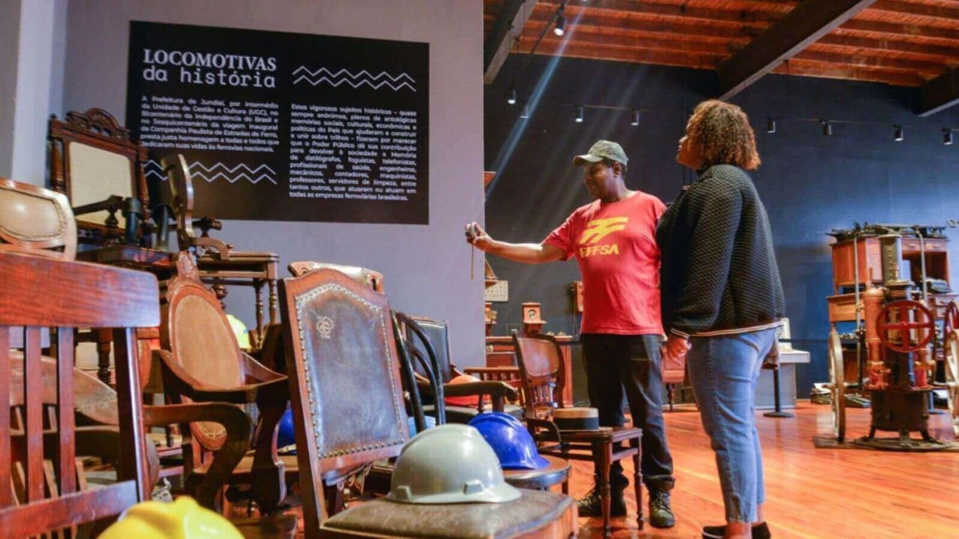 Visitantes no Museu Ferroviário