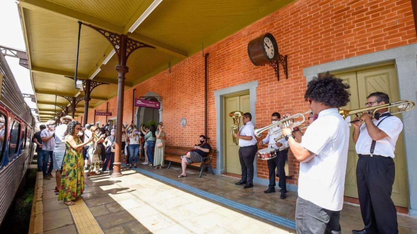 Visitantes no Museu Ferroviário