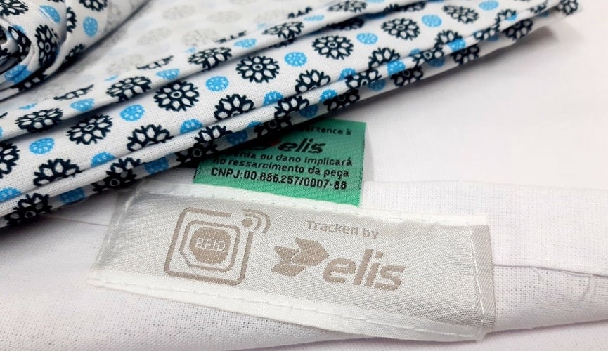 Etiquetas de roupas de cama do Hospital São Vicente de Paulo