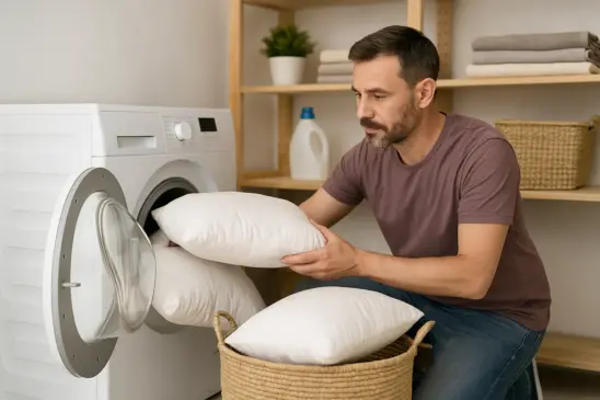 O jeito certo de lavar almofadas