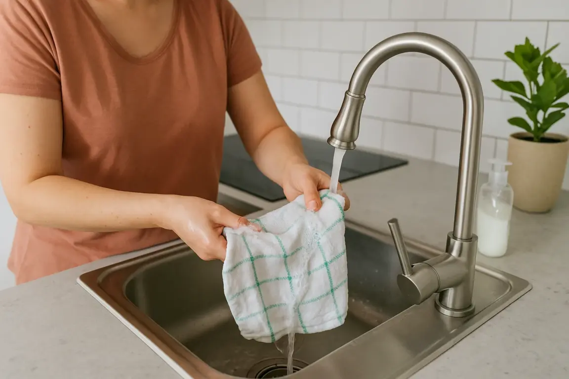 O que fazer se o pano de prato estiver duro e cheio de sabão