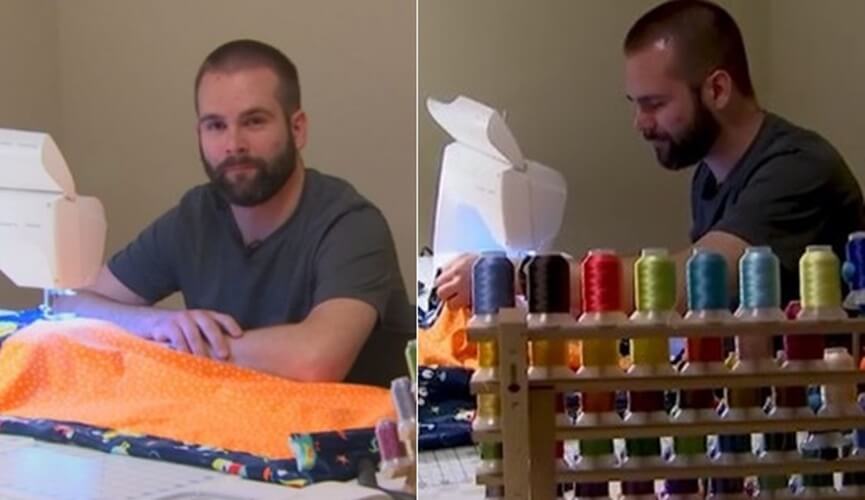 Obstetra confecciona mantas