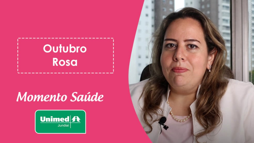 Thumb de vídeo da Unimed com médica em fundo rosa