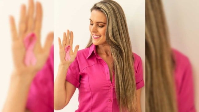 Priscila para a campanha outubro Rosa