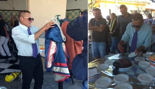 Morador de rua recebe primeira festa de aniversário de comerciantes