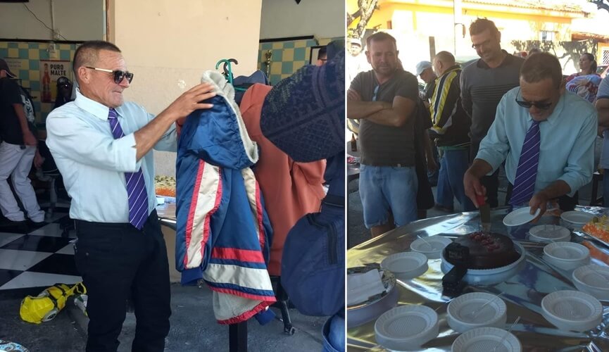 Morador de rua recebe primeira festa de aniversário de comerciantes