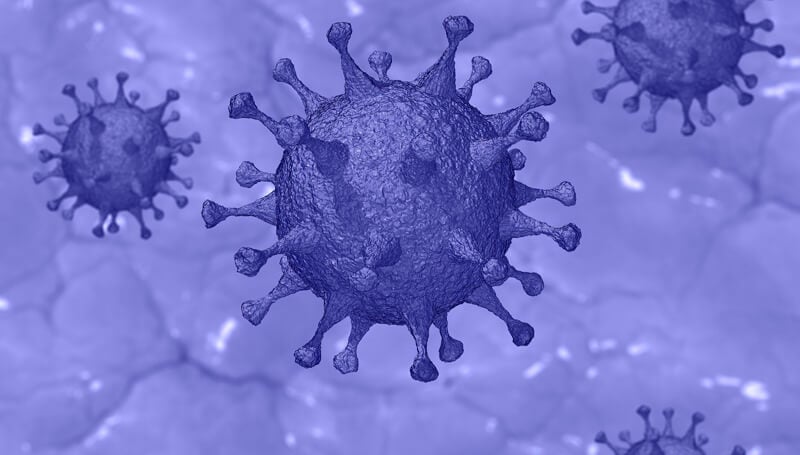 Desenho gráfico de uma estrutura viral