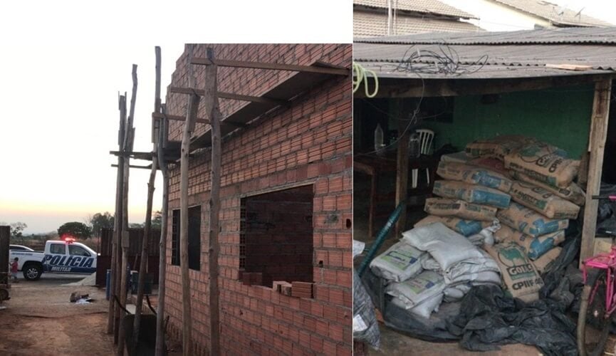 PMs fazem mutirão durante folga para construir casa para família carente