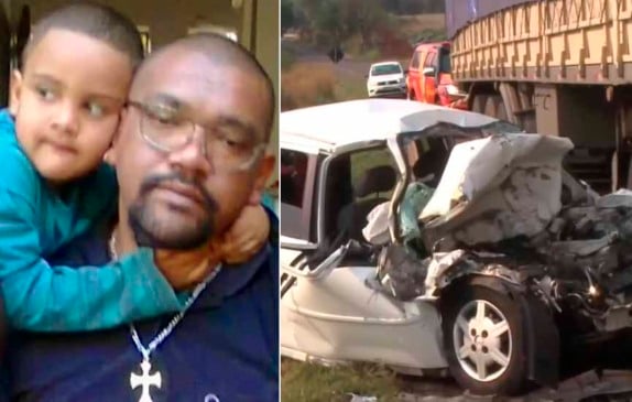 Pai joga carro contra carreta e obriga filho a gravar vídeo de despedida para a mãe