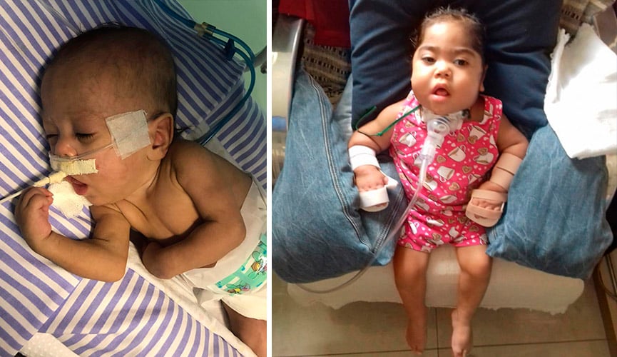 Pais fazem vaquinha para bebê sobreviver com oxigênio portátil