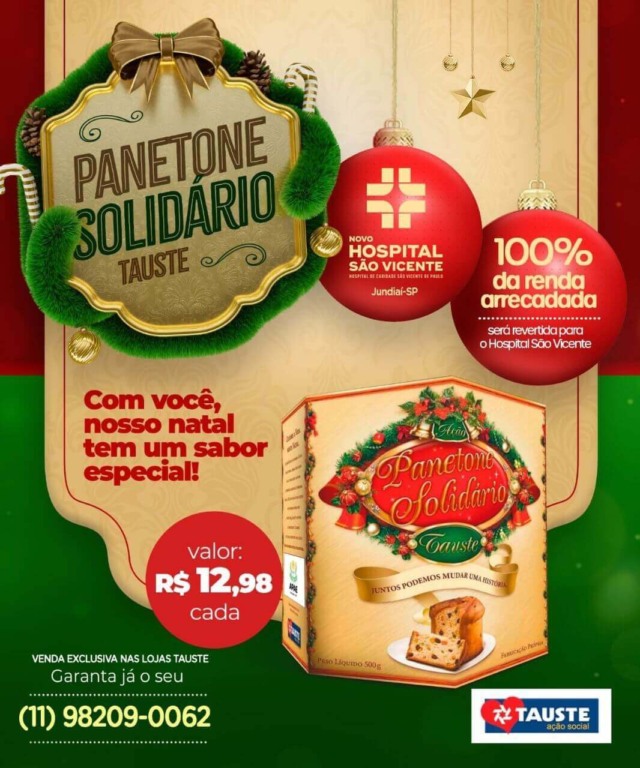 Arte da campanha Panetone Solidário