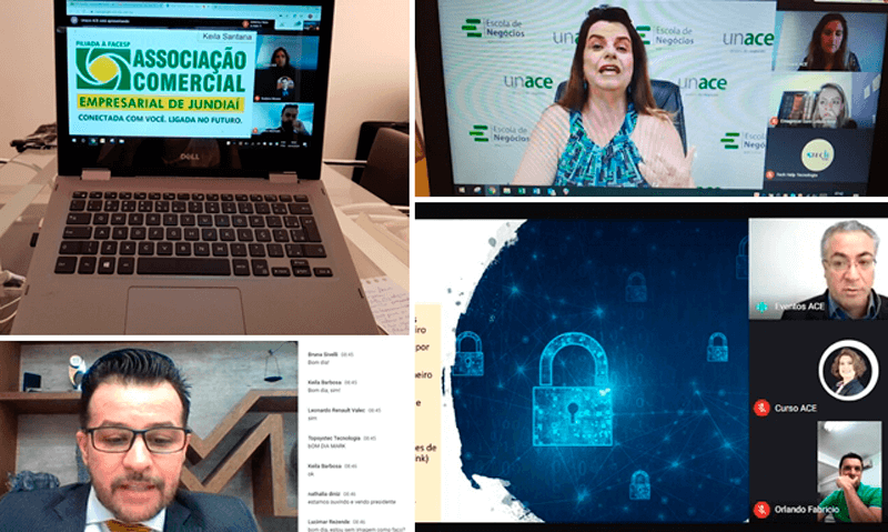 Print de tela com vídeo-conferência