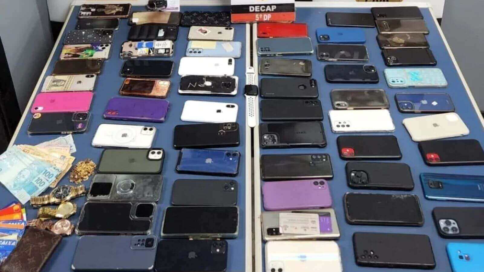 Celulares roubados no carnaval de SP