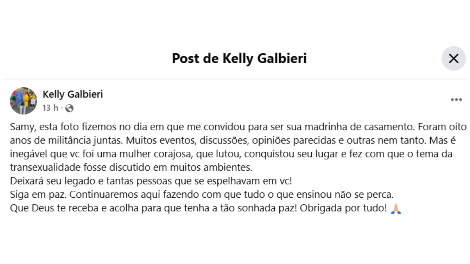 Postagem Facebook para Sammy