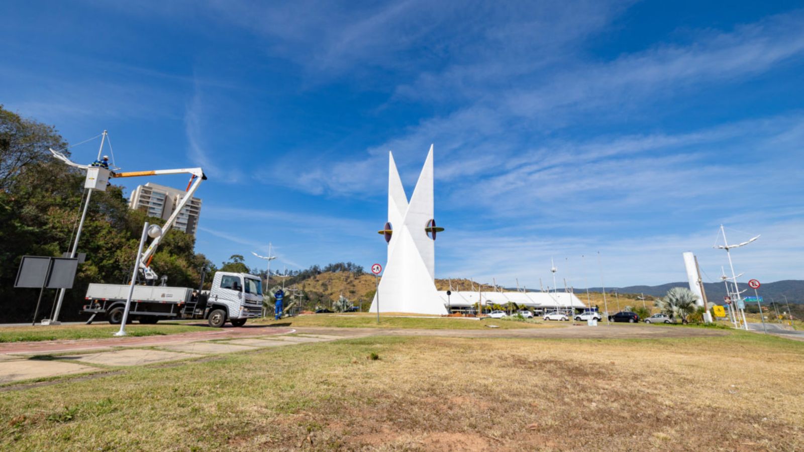 Praça Allan Kardec, na avenida Nove de Julho, em Jundiaí