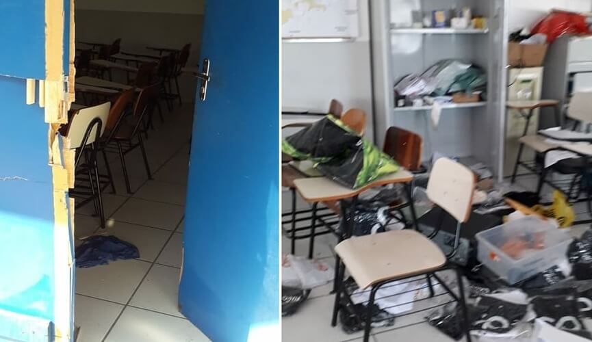 Prédio do cursinho 'Chico Poço' é vandalizado e tem materiais furtados