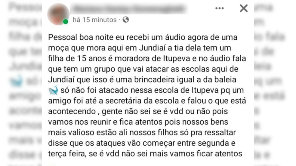 Prefeitura de Jundiaí publica nota sobre mensagem de ataques em escolas da região