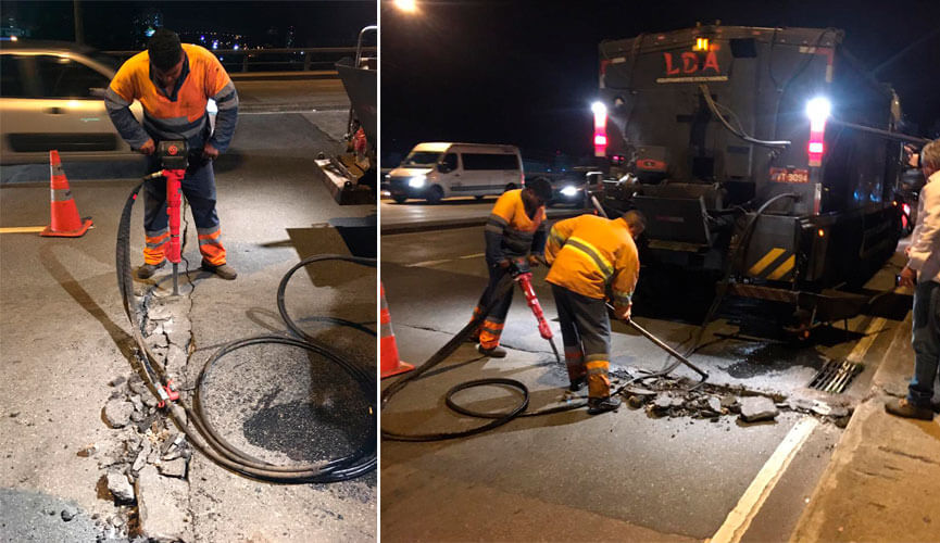 Prefeitura repara viaduto da 'Duratex'