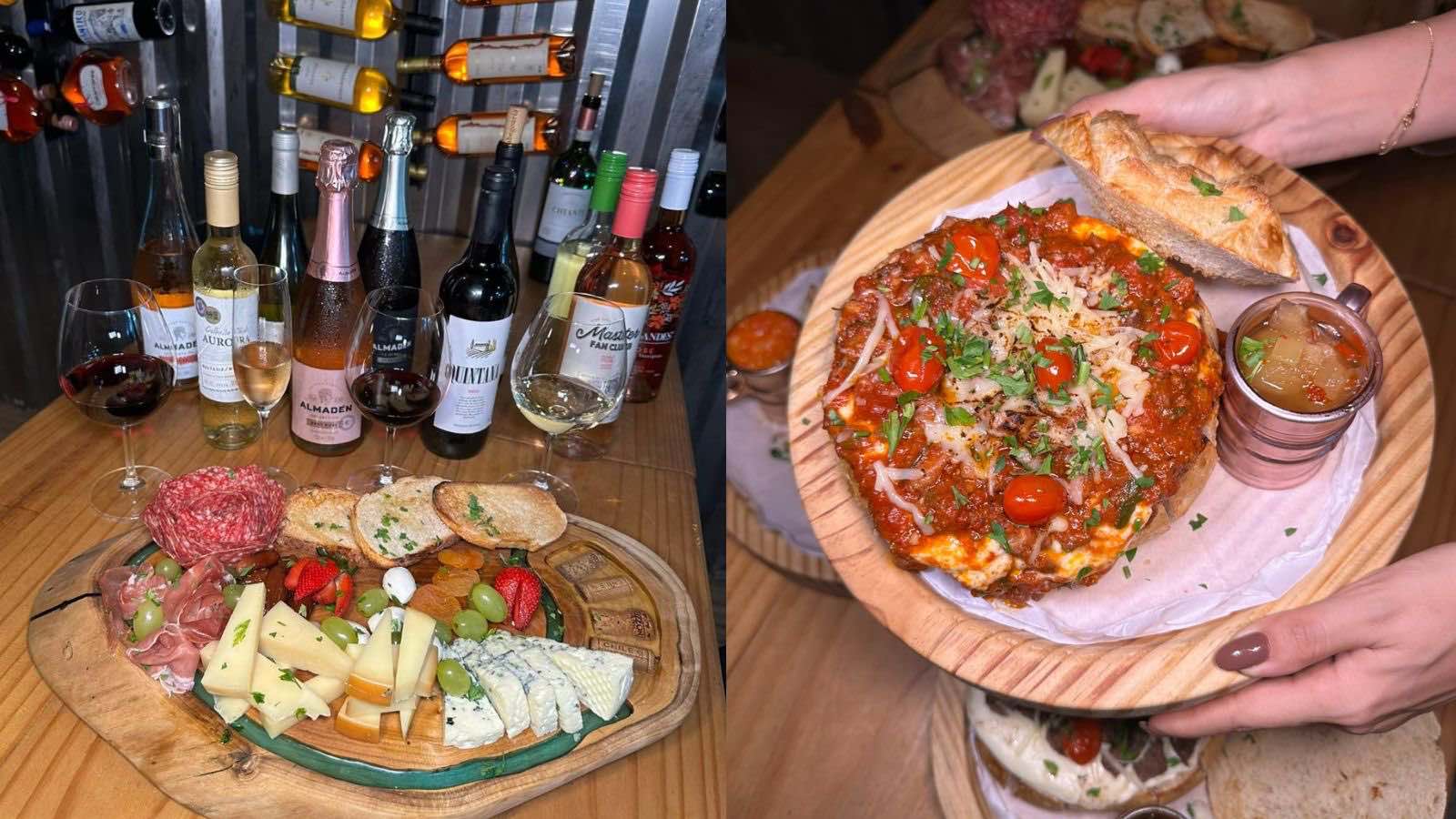 Tábua de frios e pizza