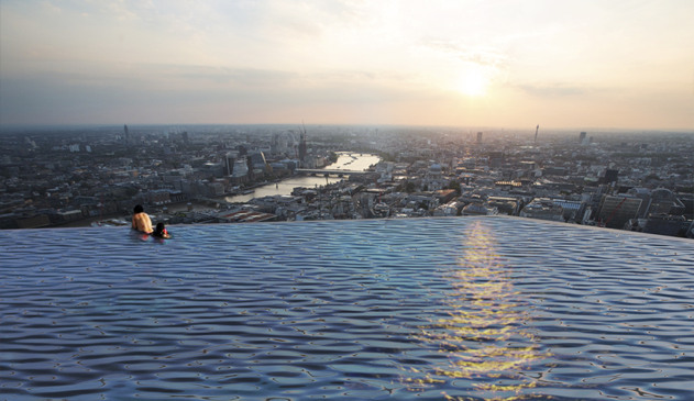 Piscina com borda infinita em Londres