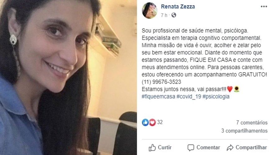 Print de publicação do Facebook