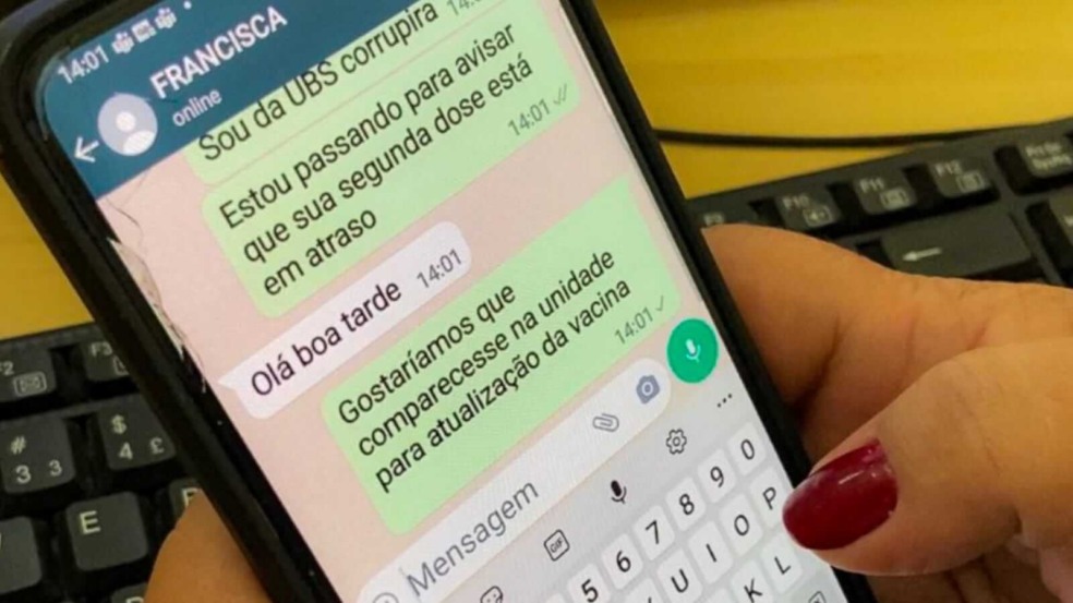 Mensagem no WhatsApp