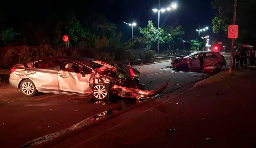 Seis pessoas ficam feridas em acidente na Avenida 9 de Julho