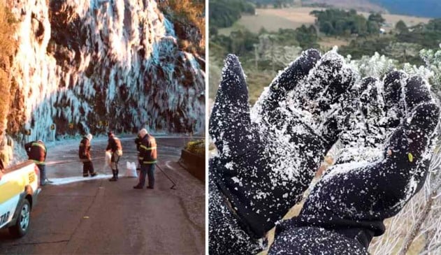 Neve na serra caratinense nessa sexta-feira