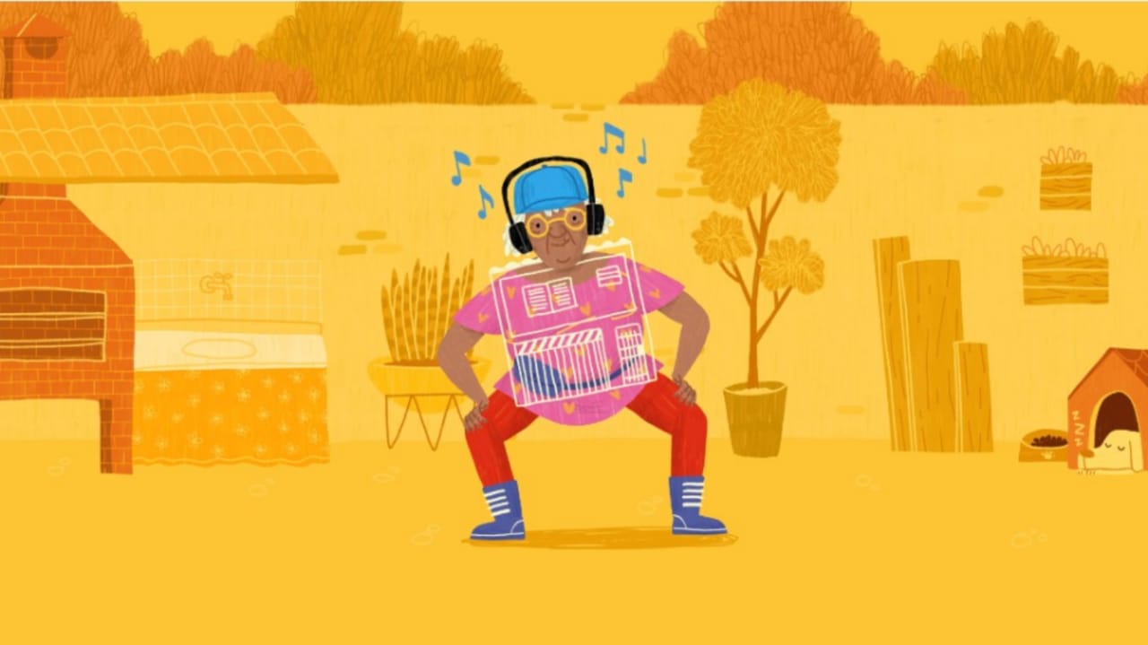 Arte de idosa dançando