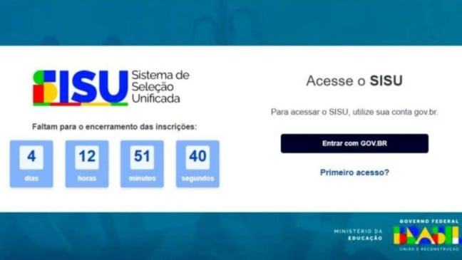 Página inicial Sisu