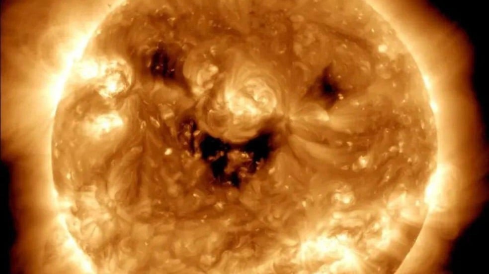 Imagem do sol divulgada pela Nasa (Foto: Reprodução/@NASASun)