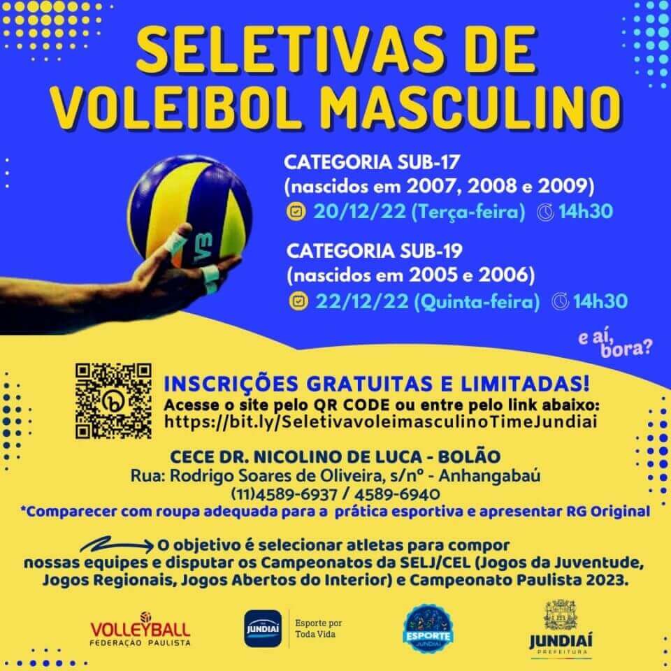 Arte de divulgação de time de voleibol de Jundiaí