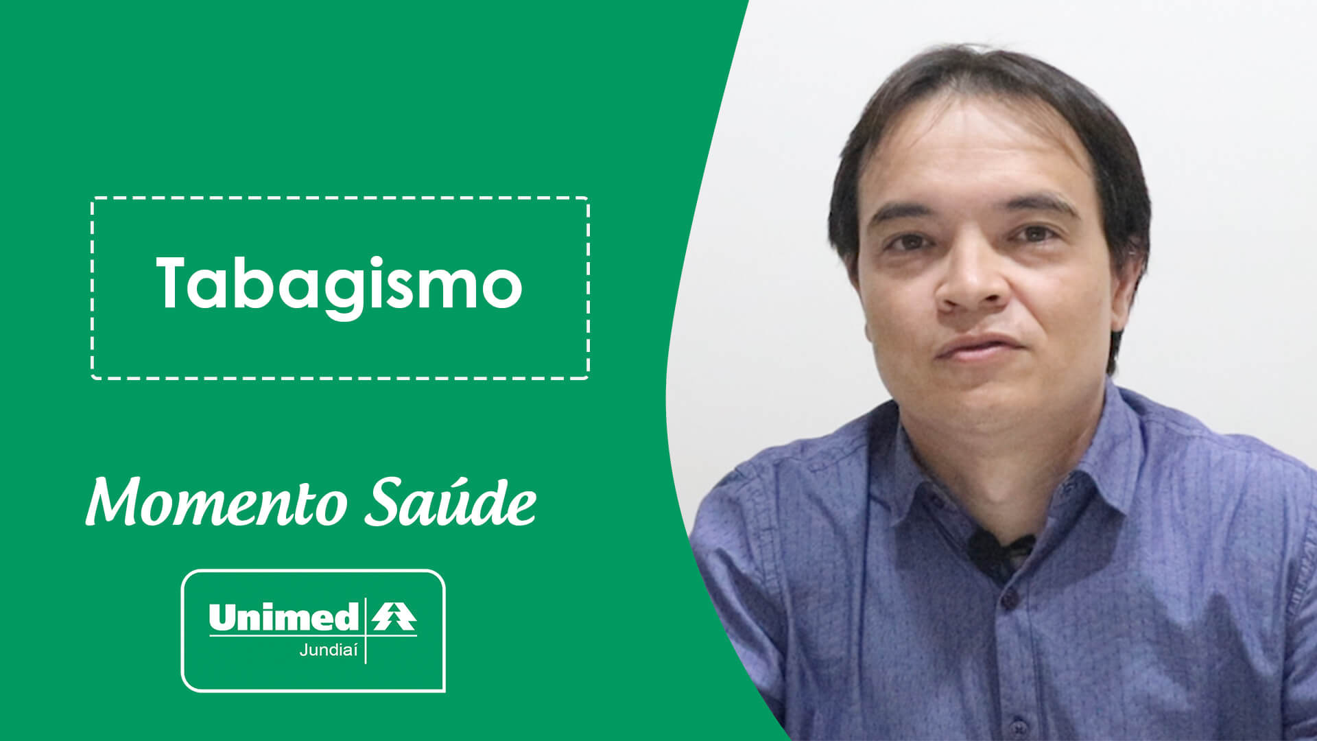 Thumb de vídeo da Unimed com médico em fundo verde
