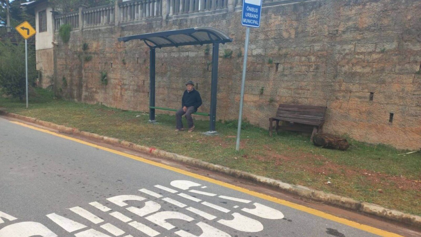 Ponto de ônibus em Jundiaí