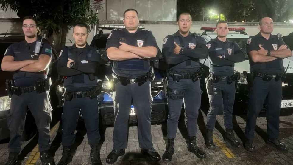 Equipe da GMJ e Polícia Militar